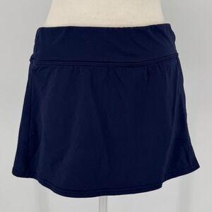 Lands End Swim Skirt Navy Blue Womens 8 Athletic Beach Skort Coastal Activewear